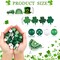 200 Pieces St. Patrick's Day Wood Beads Green Wood Spacer Round Beads St. Patrick's Day Wooden Craft Kits for DIY Crafts Garland Home Party Decor Ornaments (Shamrocks Style)